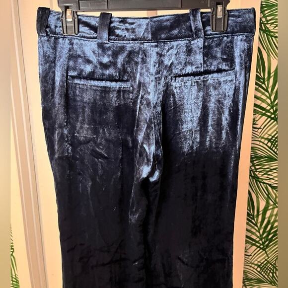 A.L.C Blue Ashbury Crushed Velvet Pants size 10 - Picture 6 of 11